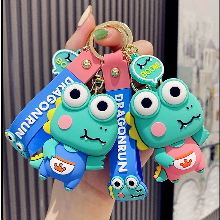 Móc khóa Khủng Long bóp lồi mắt đáng yêu