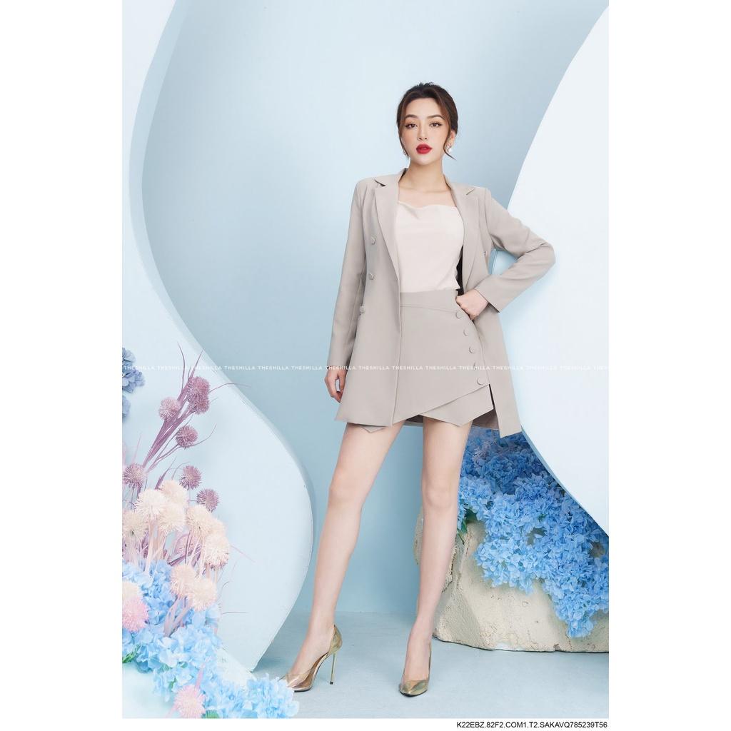 Set vest áo dây chân váy đính nút 3 món cao cấp The Shilla - K22EBZ.82F2