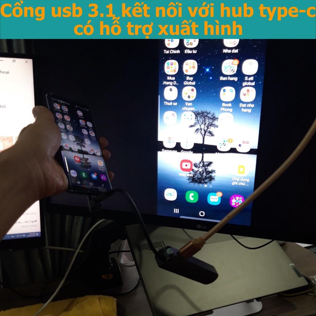 Đầu chia usb type-c ra 2 cổng hỗ trợ xuất hình 4k60hz, 10Gbps, chia 2 cổng PD cùng lúc hỗ trợ steam deck- Hồ Phạm CTC329