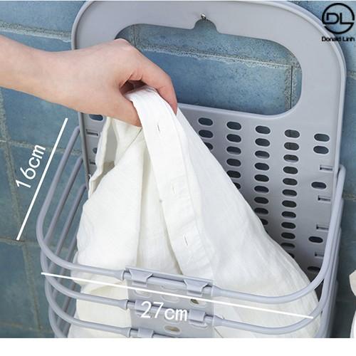 Giỏ đựng quần áo gấp gọn thông minh, Quần Áo Bẩn Kế Máy Giặt Gấp Gọn Treo Tường Tiện Lợi