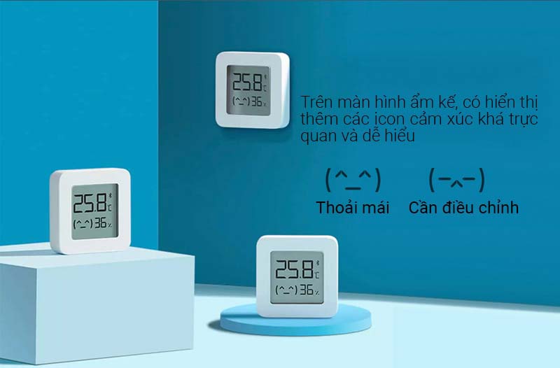 Nhiệt ẩm kế treo tường thông minh Gen2 kết nối điện thoại theo dõi nhiệt độ môi trường chính xác, thiết kế nhỏ gọn