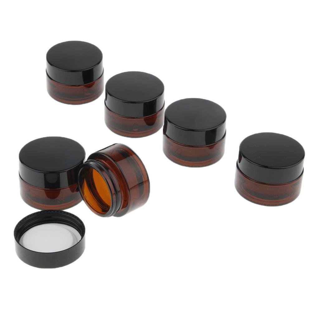 12 Pcs Empty Amber Glass Vials Jars For Cream Cosmetic Container Pot 15g