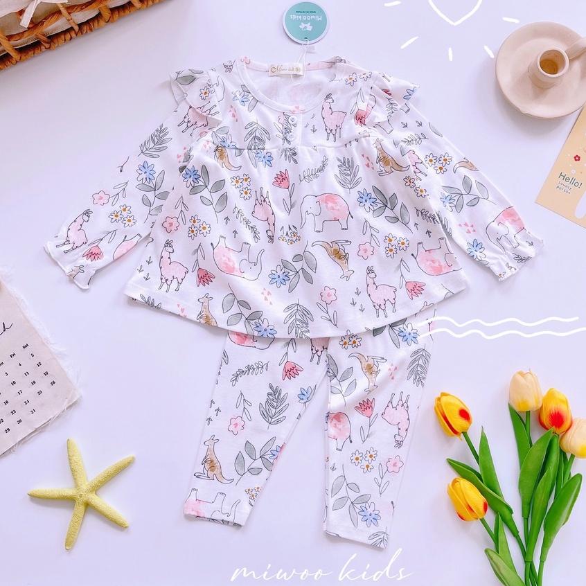 Bộ dài tay cánh tiên quần dài Bozip dáng baby doll siêu mềm mịn mát cho bé gái - HÀNG LOẠI 1 Bảng 2
