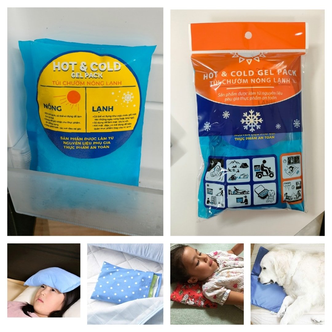 Túi gel đa năng công nghệ Nhật Bản - HOT &amp; COLD GEL PACK - chườm nóng lạnh, túi đá gel giữ nhiệt bảo quản thực phẩm