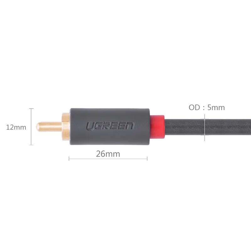 Ugreen UG10525AV105TK 2M màu Đen Cáp âm thanh Bông sen 3 ra 3 dương - HÀNG CHÍNH HÃNG