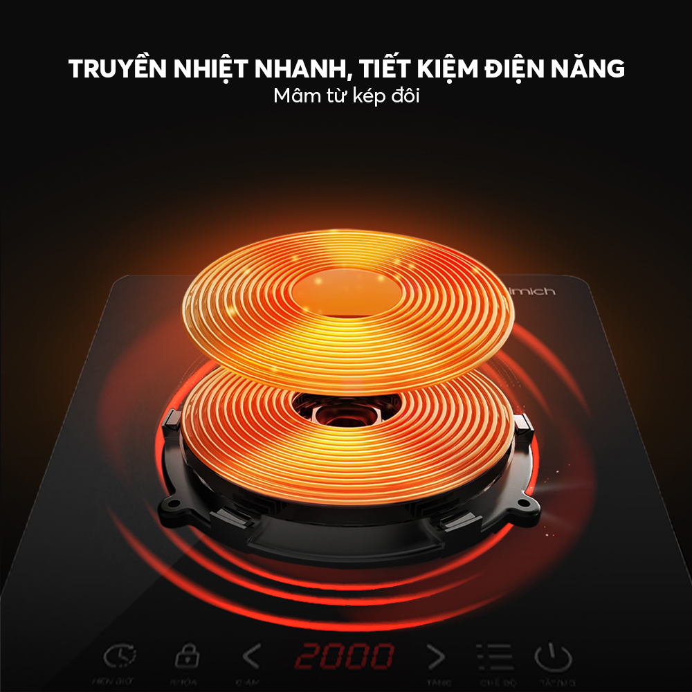 Bếp Điện Từ Elmich ICE9300 2000W, Hàng Chính Hãng, Cảm Ứng, Tự Ngắt Khi Quá Nhiệt, 9 Mức Độ -JoyMall