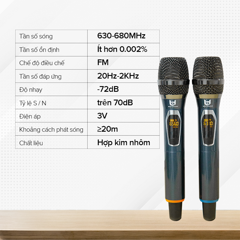 Trọn Bộ Micro Không Dây Việt Star Quốc Tế WR09A & WR09 Bằng Hợp Kim Sơn Tĩnh Điện Chống Trầy, Kết Nối Xa 20m Không Vật Cản - Hàng Chính Hãng