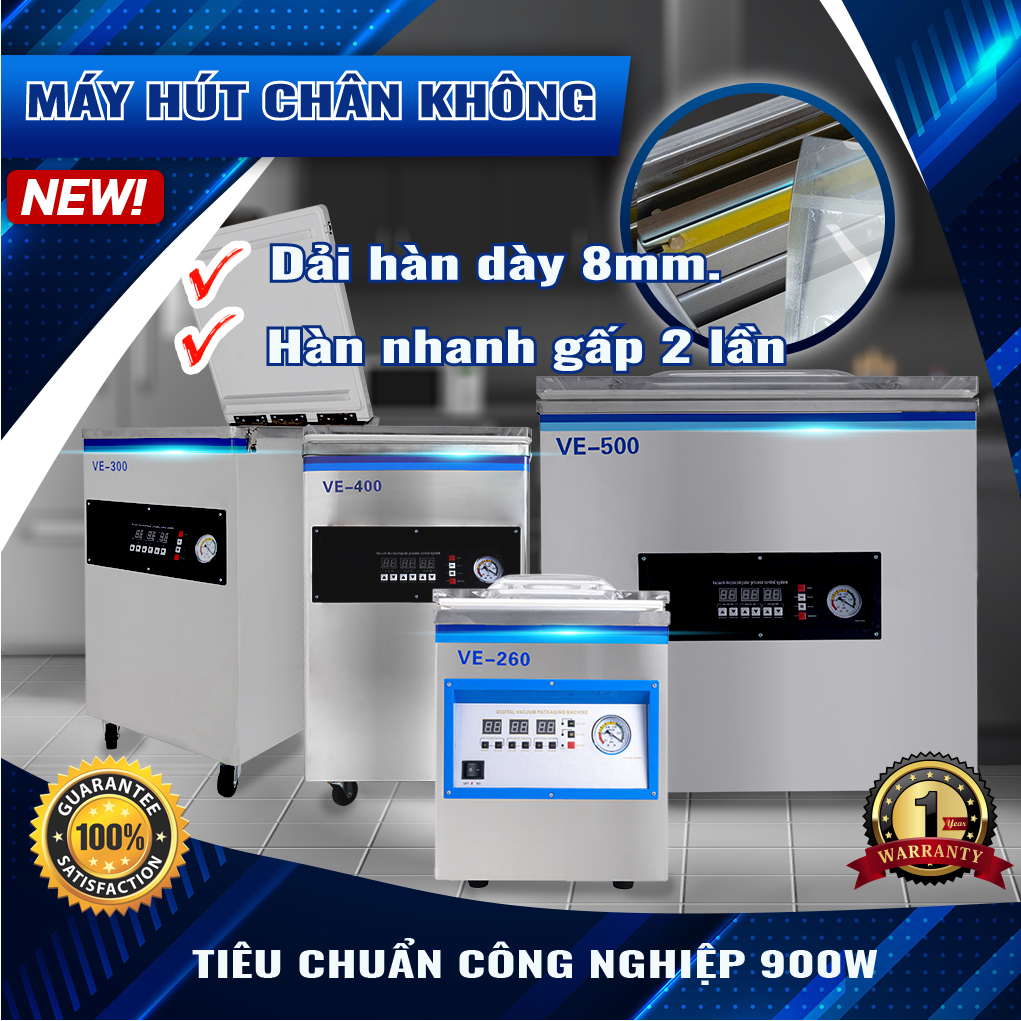 Máy Hút Chân Không Công Nghiệp Dạng Buồng VCE. Giá Siêu Tốt, Hút Siêu Khoẻ, Mọi Thực Phẩm, Dùng Liên Tục 24/7. Được Tặng Kèm 1 Chai Dầu Máy, Túi Hút Chân Không, Đường Hàn Dự Phòng Và Tua Vít Sửa Máy. Hàng Nhập Khẩu Chính Hãng Thái Lan