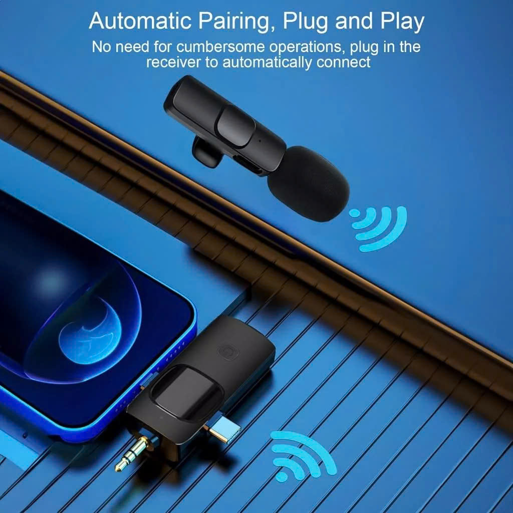 Micro Thu Âm Cài Áo Không Dây 2 Mic 3 Trong 1 Cho Điện Thoại (Android Cổng Type C – Iphone IOS Cổng Lightningg) Máy Tính Bảng PC Laptop Máy Ảnh (Jack 3.5) Loa Smartphone Lọc Tiếng Ồn Xa 20m Quay Video Tiktok Livestream Review Vlog Youtube – Hàng Nhập Khẩu