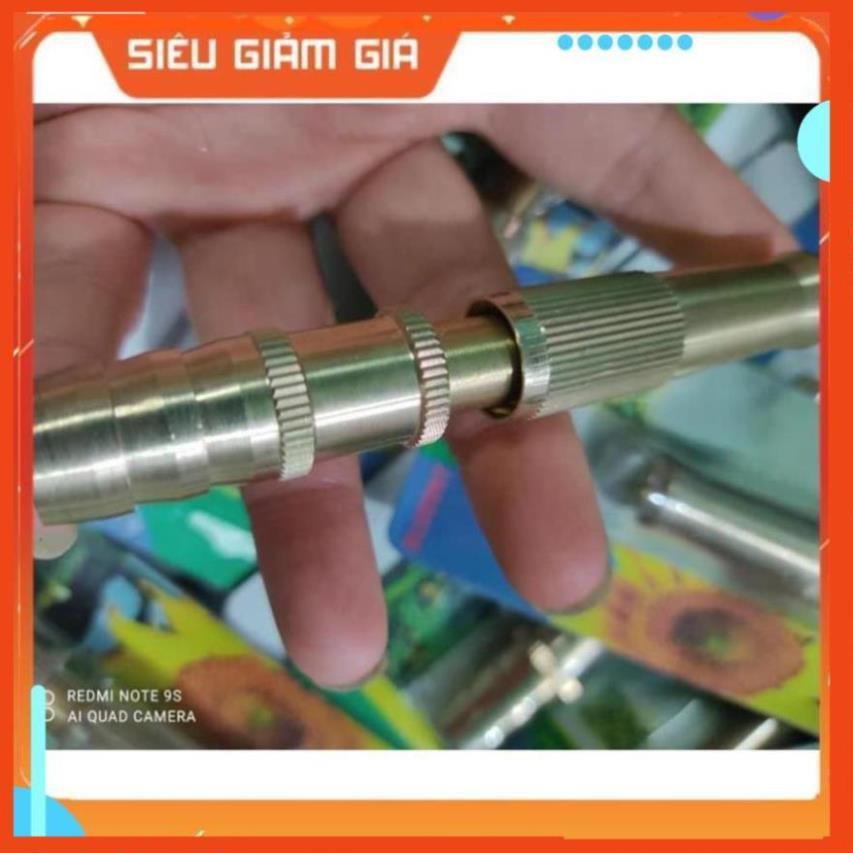Đầu vòi xịt tăng áp mini Đầu vòi tăng áp đa năng bằng đồng tưới cây rửa xe cực mạnh 206587 tặng đai