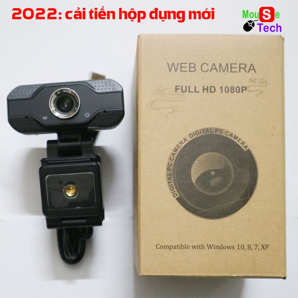 Webcam có mic Full HD 1080P dùng cho máy tính để dạy và học trực tuyến (Tặng lót chuột siêu xinh)
