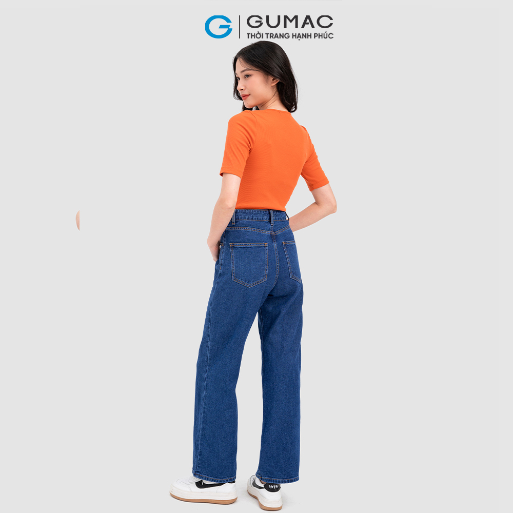Áo thun GUMAC ATC11065 kiểu nút vai thời trang trẻ trung