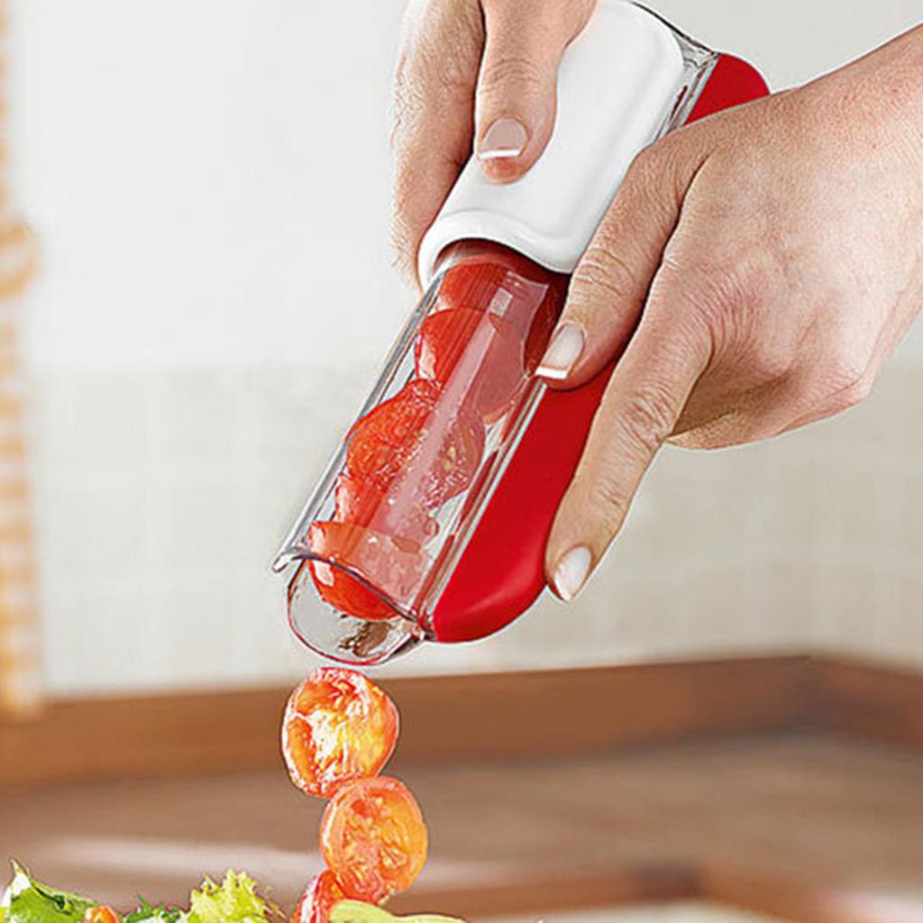Zip Fruit Vegetable Slicer Tool Utensil Gadget Aid Mobility Tomato Grape Red
