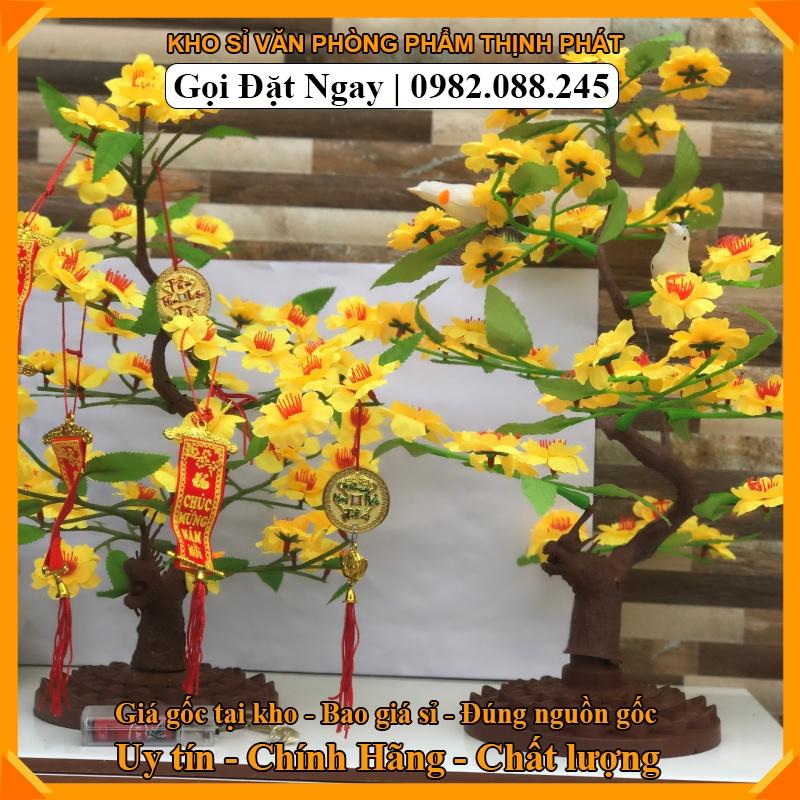 CÂY MAI ĐÀO GIẢ ĐỂ BÀN CỰC XINH - CAO 32CM