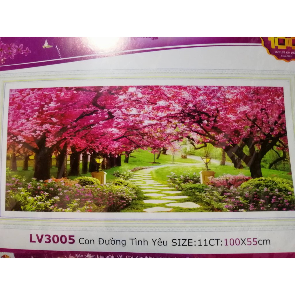 Tranh thêu chữ thập con đường tình yêu LV3005 - 100 x 55 cm - chưa thêu
