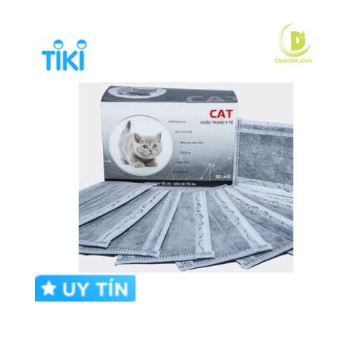 Khẩu trang y tế CAT Than hoạt tính 4 lớp - Hộp 50 cái