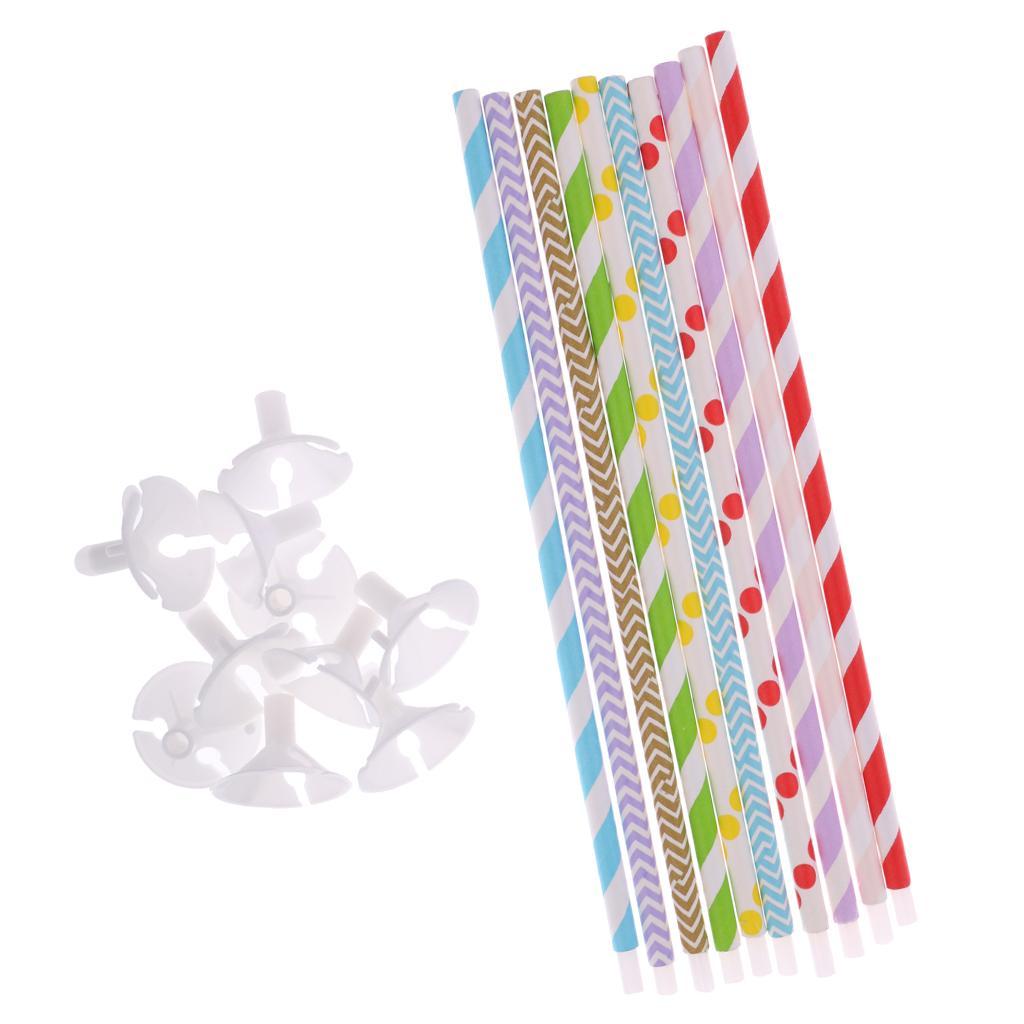 10 Pieces Colorful Balloon Sticks Holders with Cups for Wedding Party Decor
