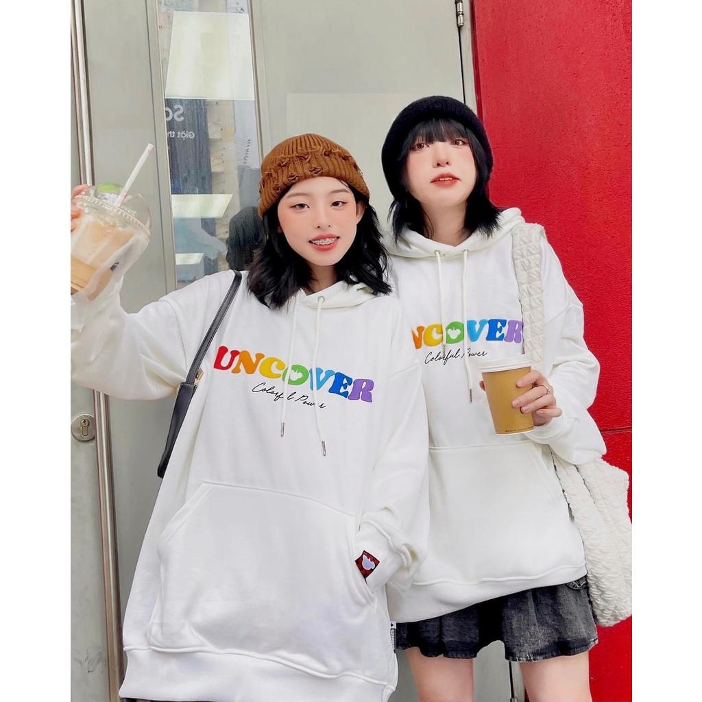 Áo Hoodie Local Brand Uncover Nam Nữ Vải Nỉ Bông Unisex Chữ 7 Màu, Áo Hoodie Local Brand Uncover Nam Nữ Vải Nỉ Bông Unisex Chữ 7 Màu Full Mạc Form Rộng Oversize