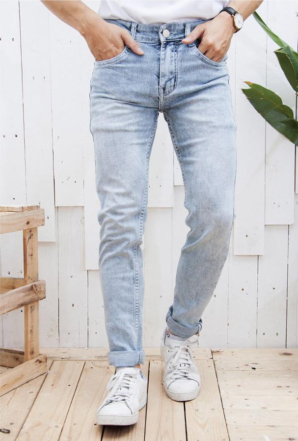 Quần Bò Nam Màu Bạc Dáng Ôm Chất Mịn JEANBAC52 - Jean Bạc