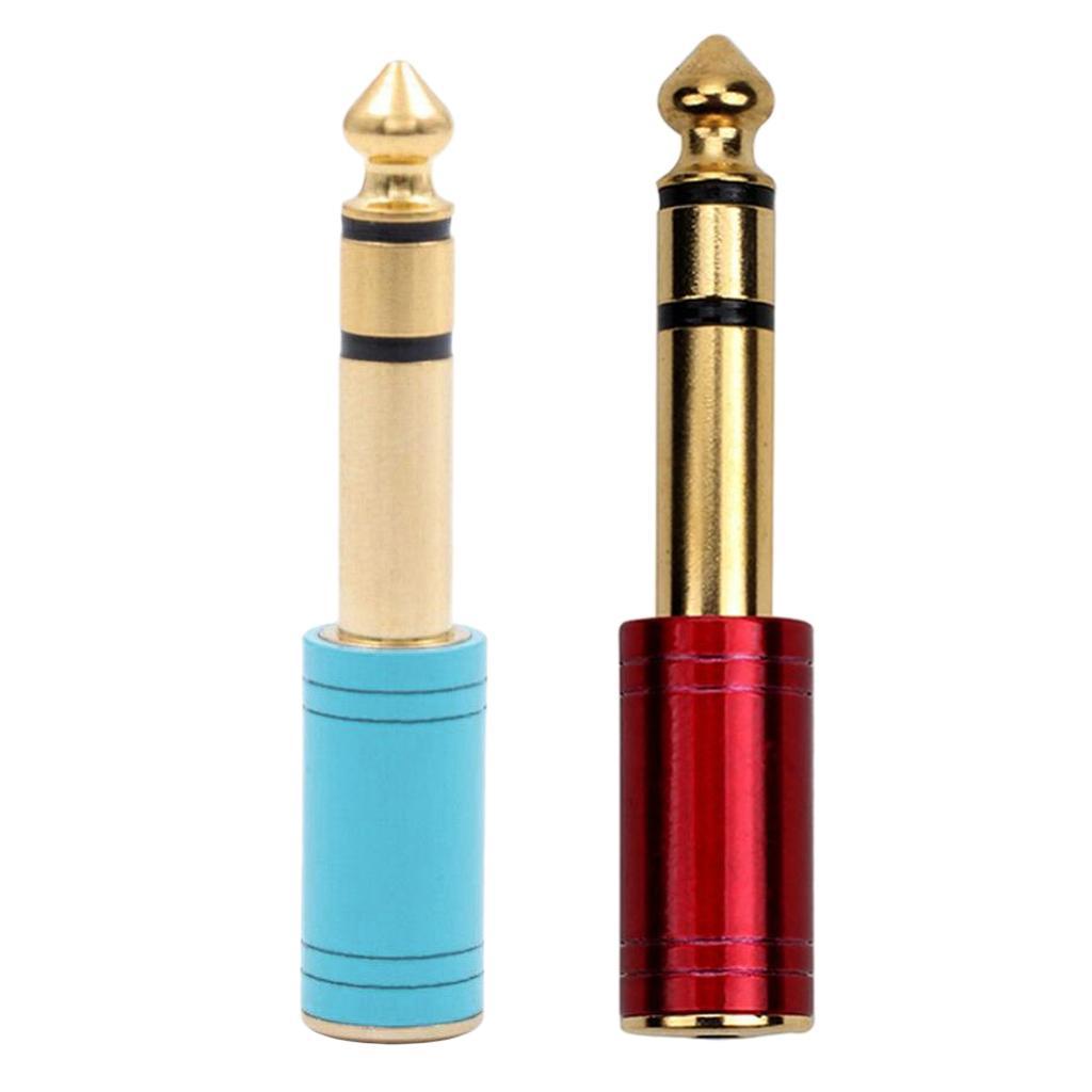 Metal 3.5mm Female to 6.5 Male Audio Stereo Headset Adapter Converter Red