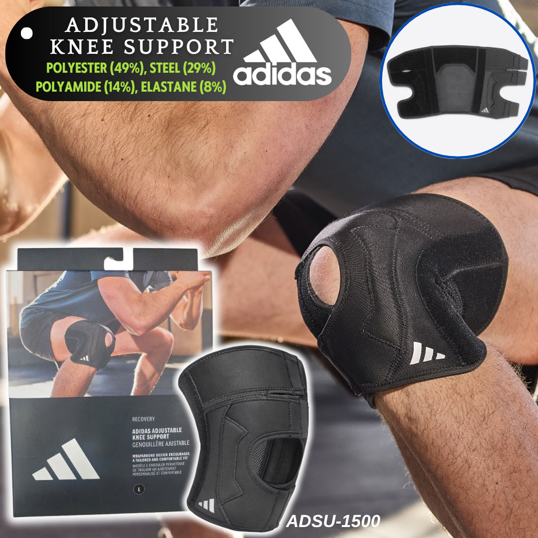 Bó Gối, Băng Gối Thể Thao Thun Co Giãn ADIDAS ADSU-1500 Adjustable Knee Support (1 Cái) - Chính Hãng