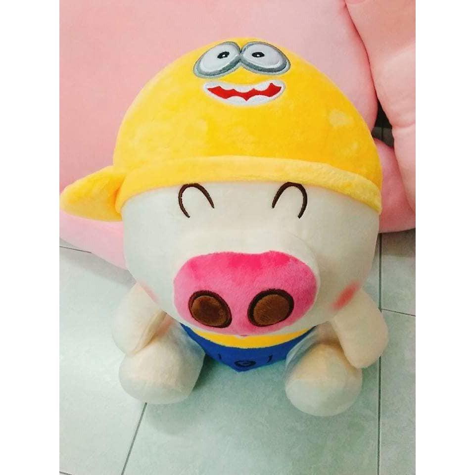 GẤU BÔNG HEO ĐỘI NÓN MINION (35 CM) GB36