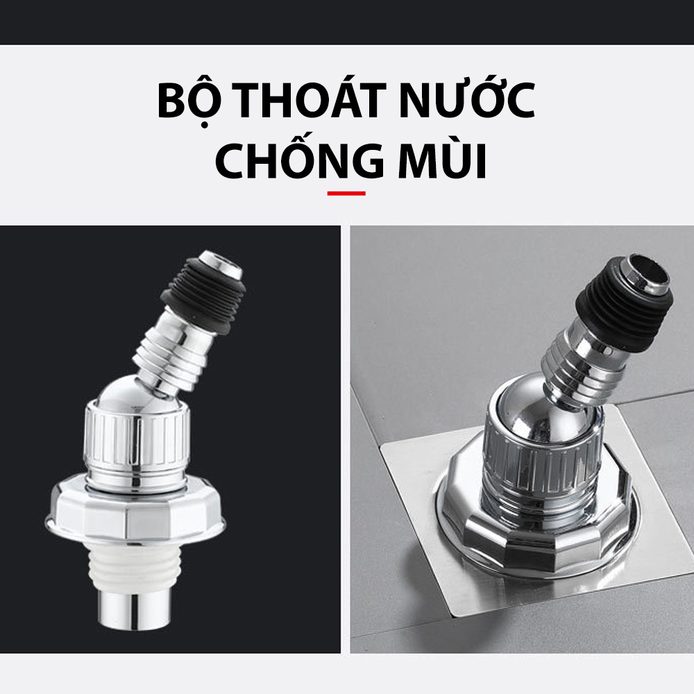 Bộ thoát nước máy giặt, chậu rửa, thoát nước thải kiêm chống mùi hôi, ngăn côn trùng trào ngược, cổ xoay 360 độ, loại đứng MIHOCO 3112