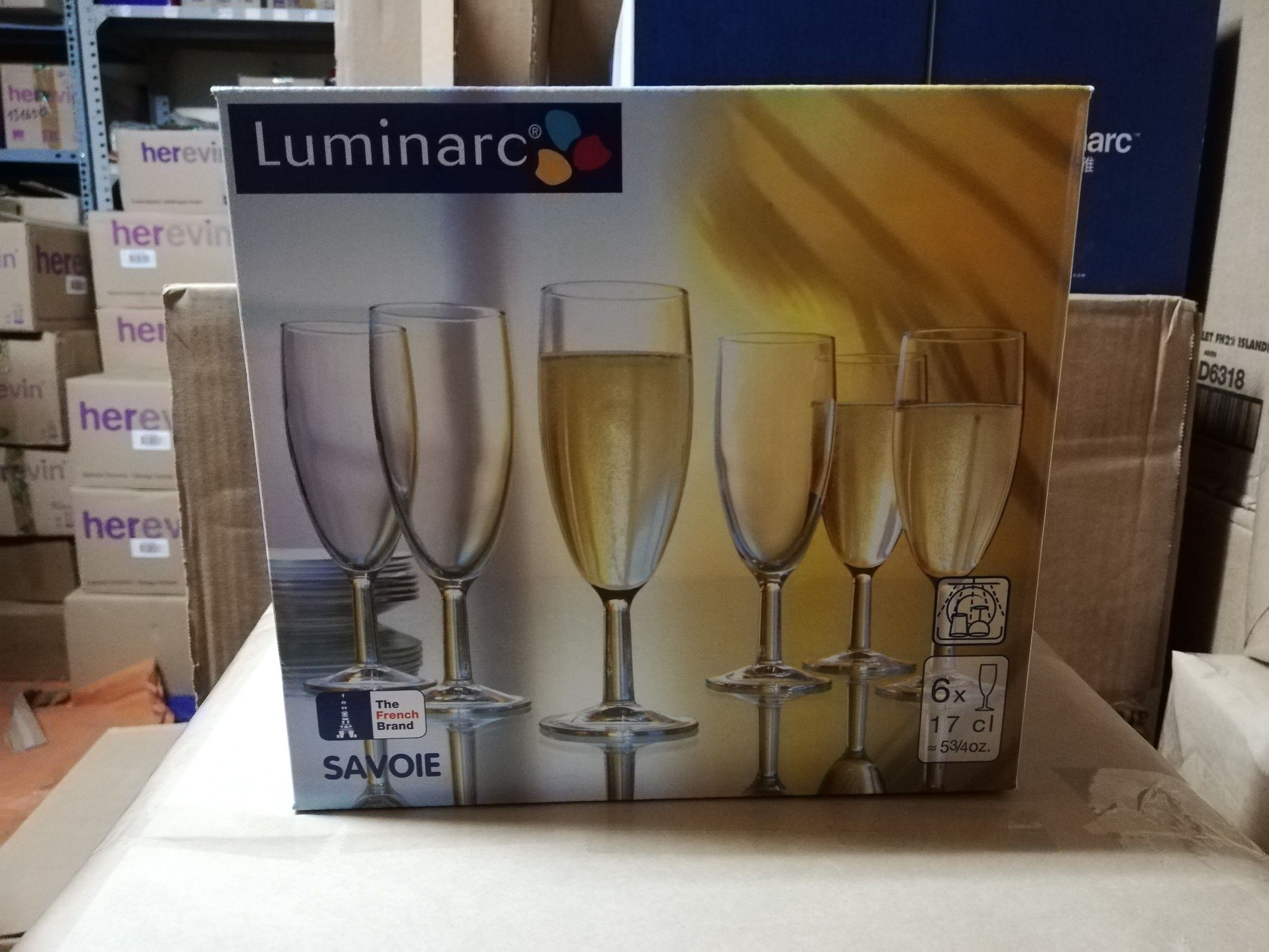 Bộ 6 Ly Rượu Champagne Thủy Tinh Luminarc Savoie 11911 170ml