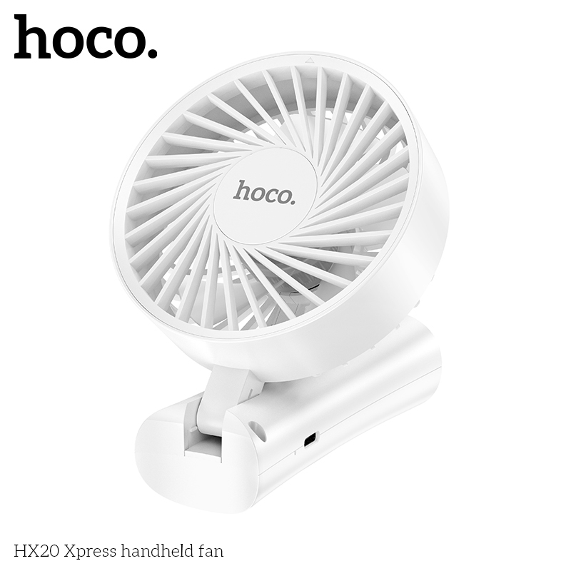 Quạt sạc cầm tay/ để bàn Hoco HX20 dung lựng pin 1200mah cổng sạc Type C _ Hàng chính hãng