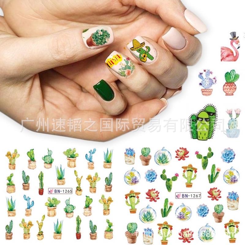 Combo 12 sticker trang trí móng tay Cây Xương Rồng