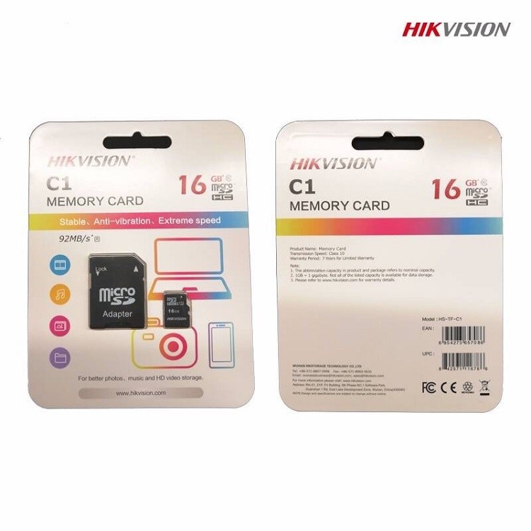 Thẻ Nhớ 16G Hikvision C1 Class 10 - Thẻ Nhớ Micro SD Dành Cho Điện Thoại và Camera - Hàng chính hãng