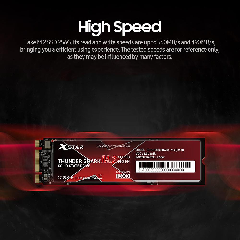 Hình ảnh X-Star M.2 Solid State Drive Internal SSD Thunder Shark M.2 SSD M.2 2280/3D NAND Technology/High Transmitting Speed