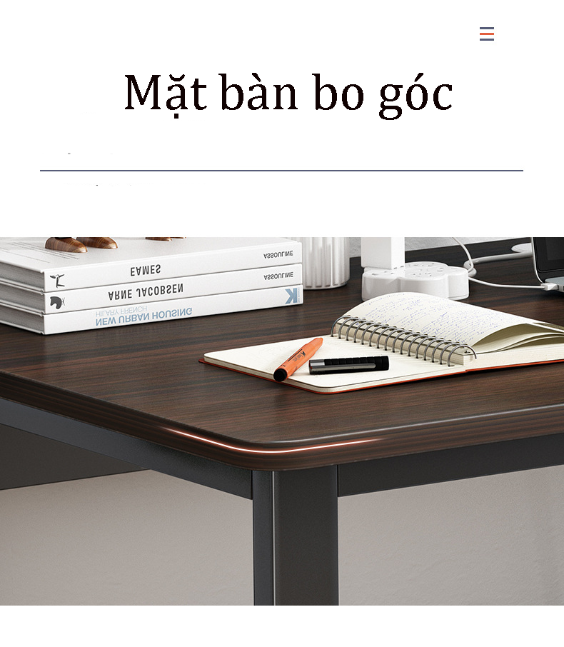 Bàn làm việc chân sắt chống gỉ có ngăn kéo kèm khóa để đồ an toàn tiện dụng, bàn học chân sắt mặt gỗ cao cấp phong cách hiện đại