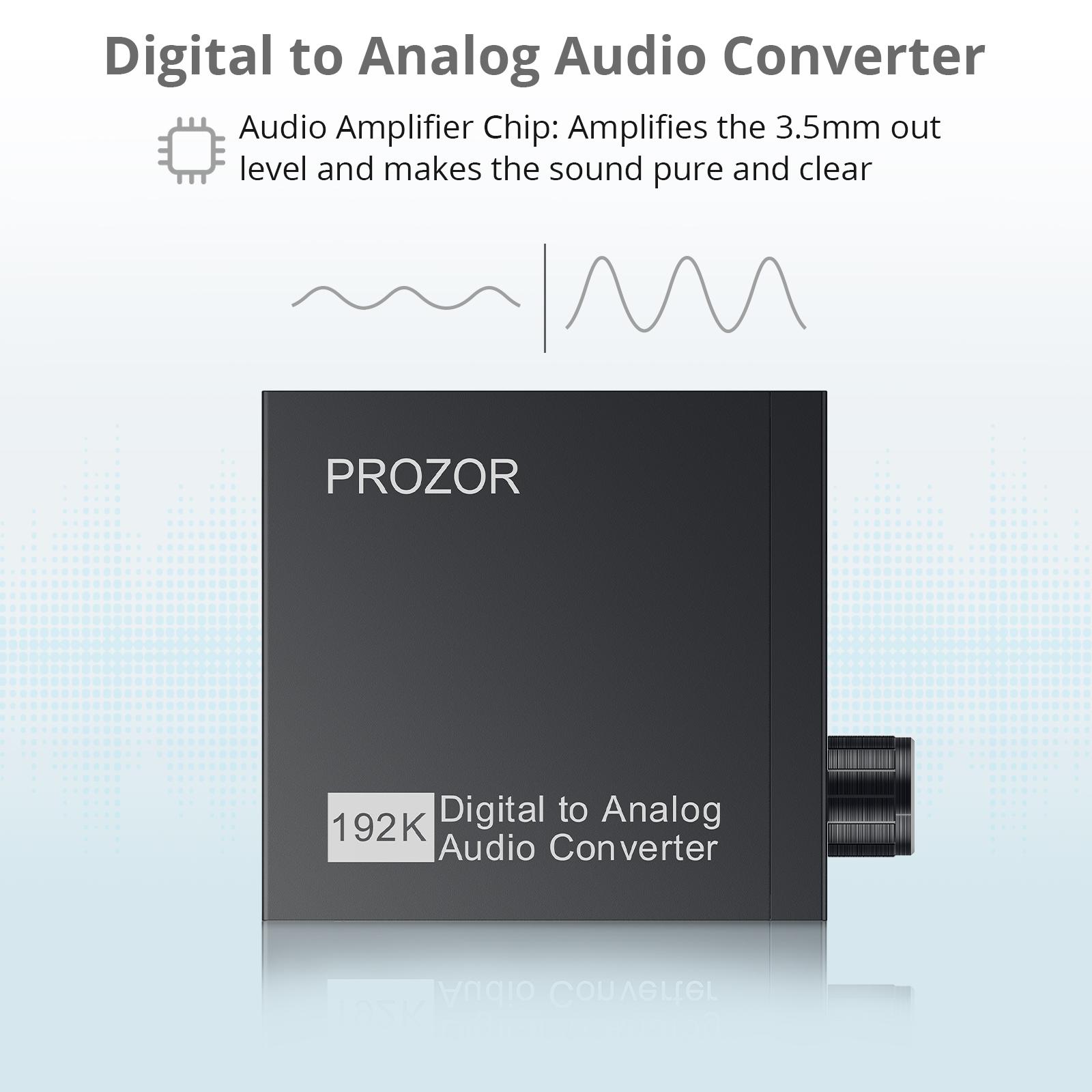 Prozor 192kHz Hifi DAC SPDIF đến 3,5mm kỹ thuật số sang tương tự