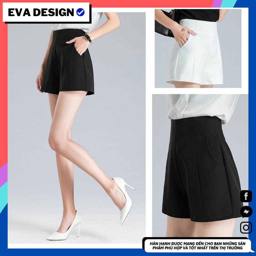 Quần đùi nữ ống rộng Eva design , quần short nữ lưng cao mặc nhà có bigsize