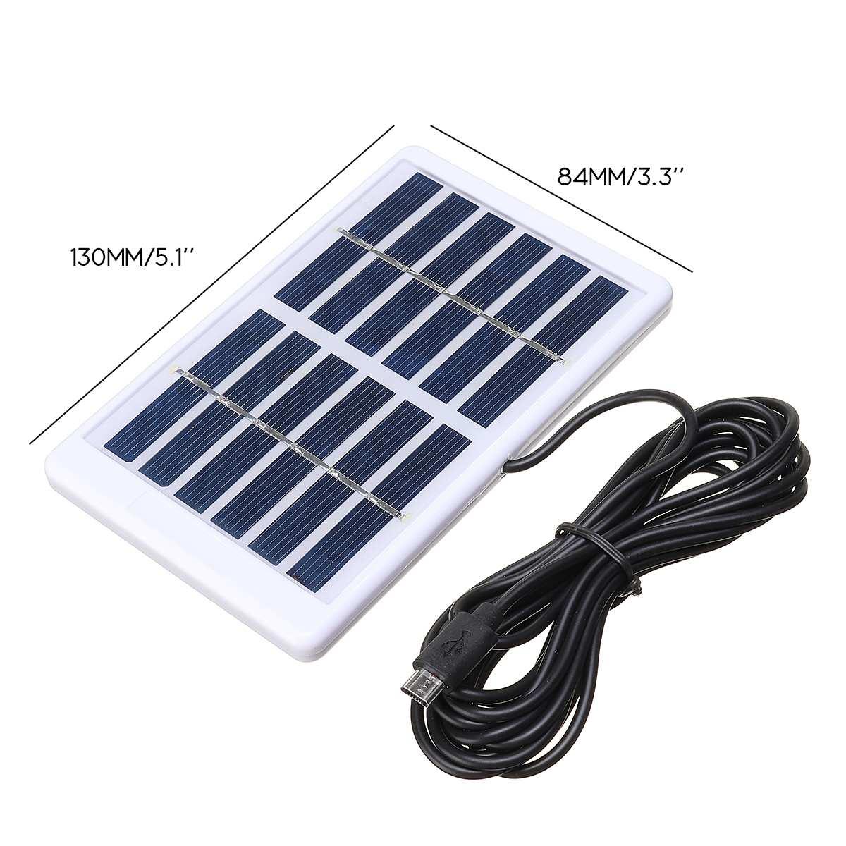 Tấm Pin Năng Lượng Mặt Trời 5W Chống Thấm Nước Cho Camera An Ninh Bộ Sạc Tấm Pin Năng Lượng Mặt Trời Ngoài Trời Với Cáp Sạc Micro USB 3M/10Ft 5V