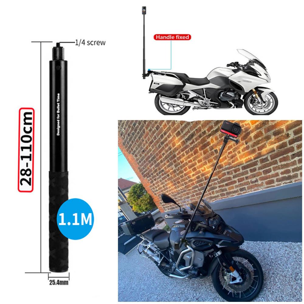 Xe máy Vô hình tay cầm vô hình gắn khung monopod cho GoPro 10 9 Insta360 One X3 RS X2 R Camera Phụ kiện xe đạp Moto