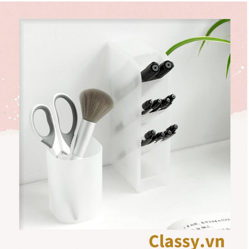 Hộp đựng bút Classy để bàn, đựng đồ trang điểm, phụ kiện trơn cổ điển PK1528