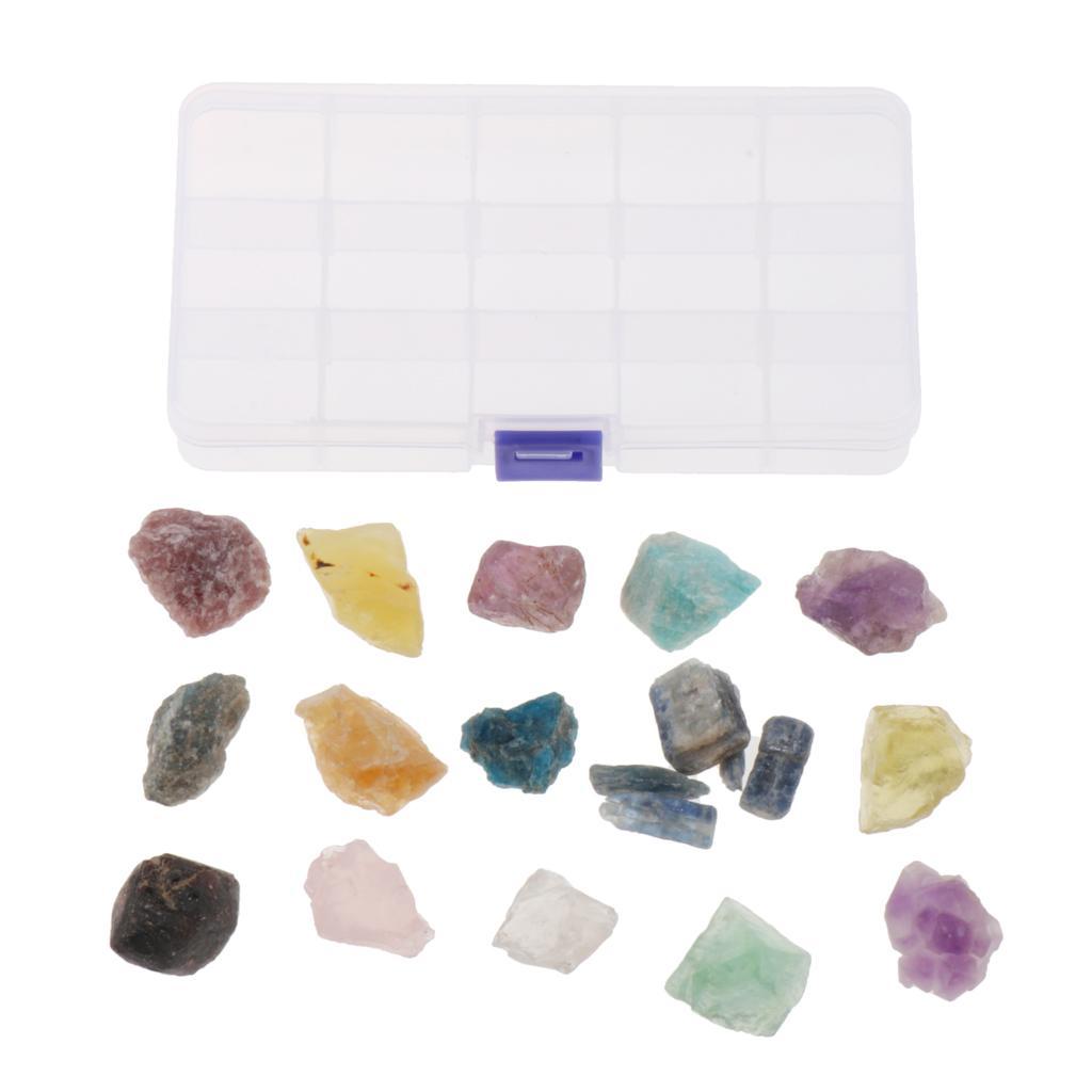 Natural Rough Raw Stone, Crystal Point Cluster Mineral Specimen Crystals Rock in Collection Box