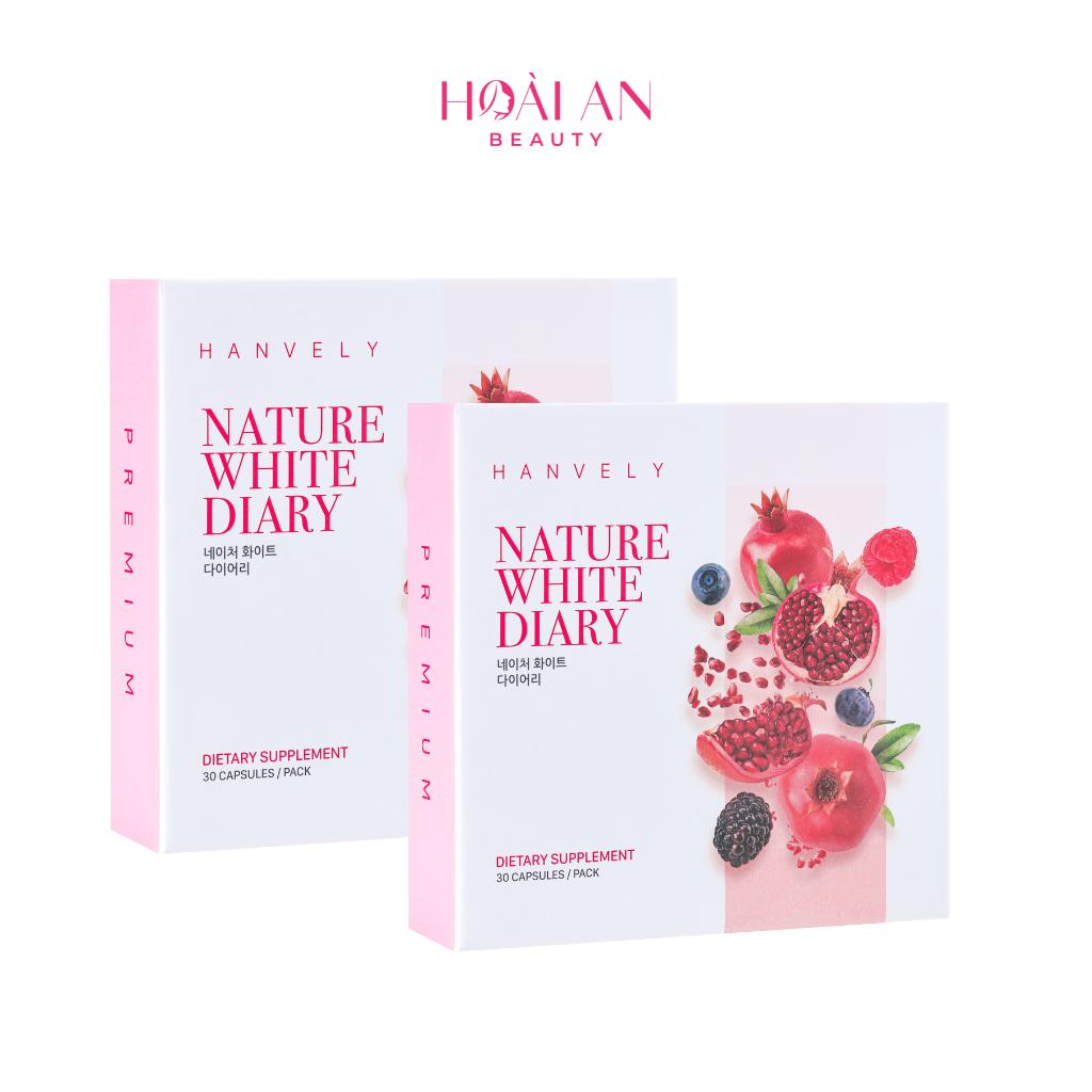 Combo 60 viên uống trắng da, giảm nám Hanvely Nature White Dairy