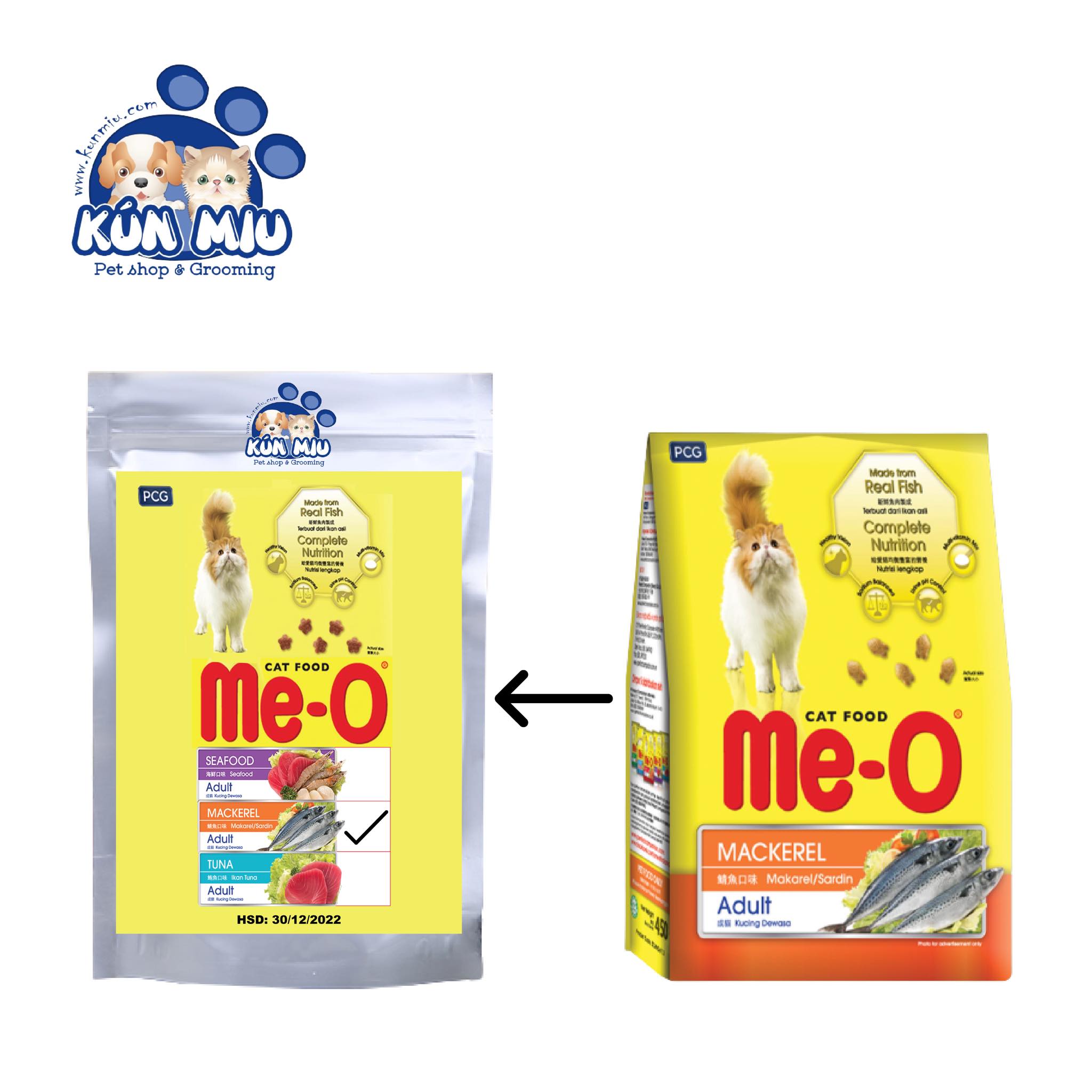 Thức Ăn Cho Mèo Me-O Adult Vị Cá Thu (350g)