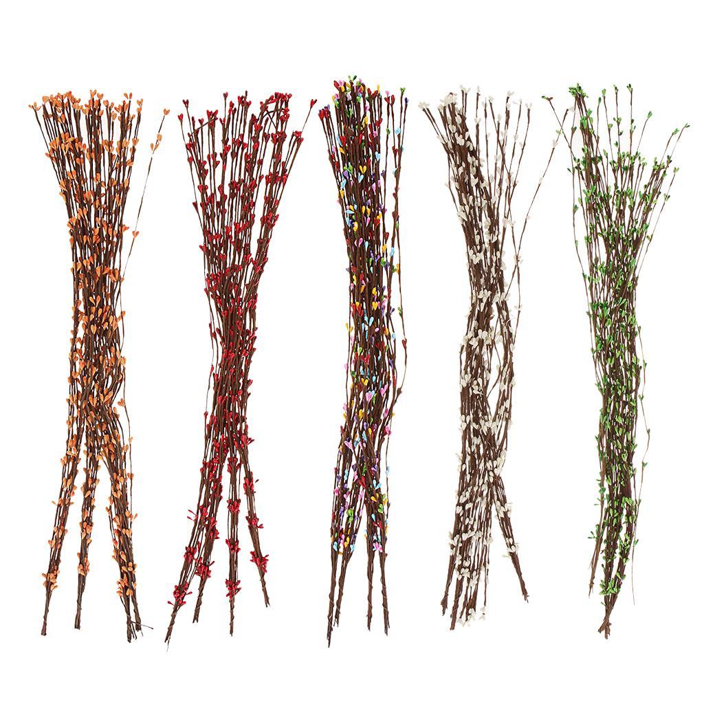 40 Pieces Artificial Pip Berry Garland Primitive Pip Berry Wire Rope Garland Holly Berry Branches DIY Wreath Christmas Holiday Decor 65cm/25.6inch