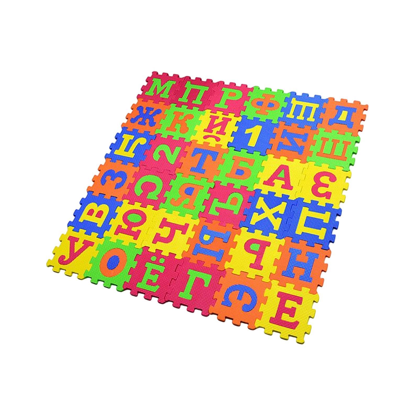 36 Pieces EVA Foam Mat Russian Alphabet Colorful Educational Toy Educational Baby Crawling Mat for Kindergarten Kids Children