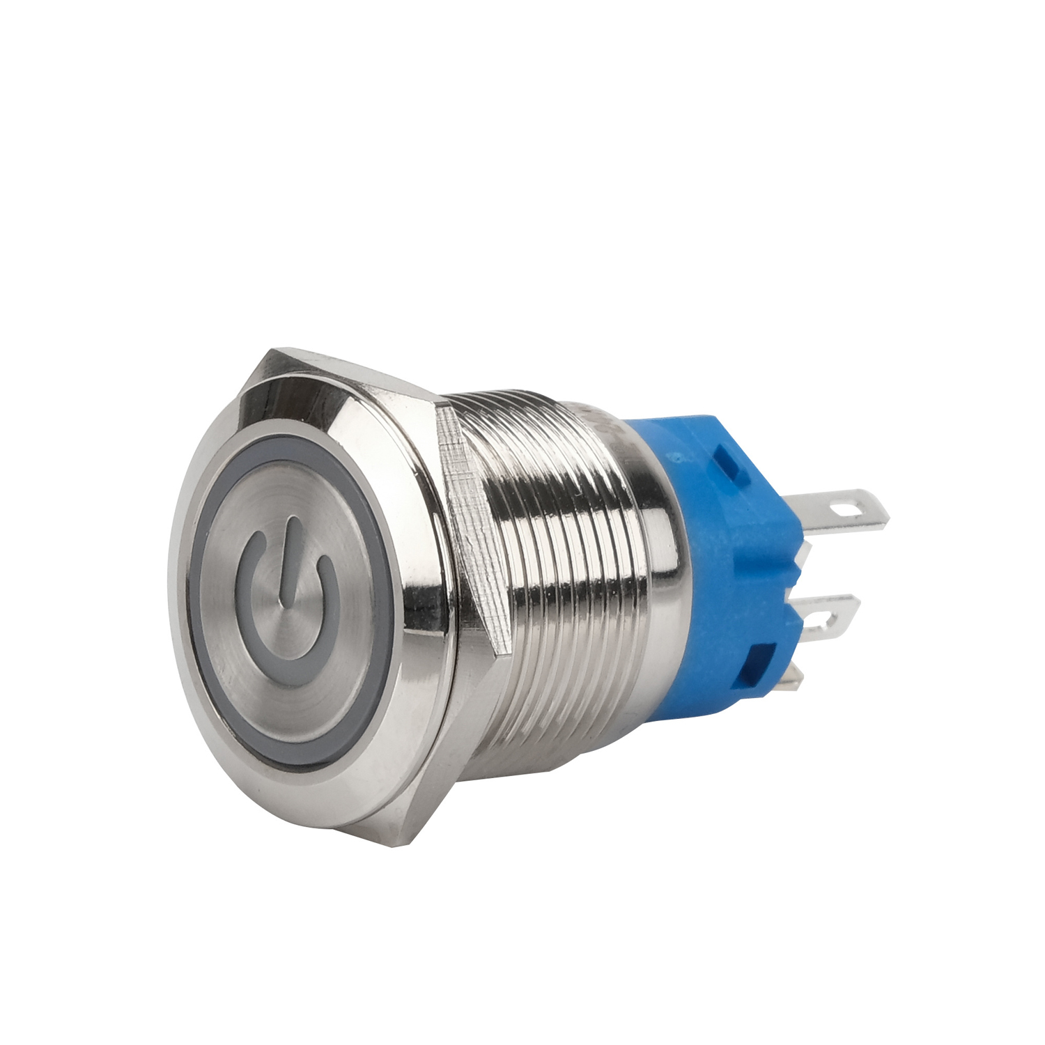 Nút nhấn Self-Lock 19mm, Công tắc nhấn tự khóa Kim loại có LED không thấm nước