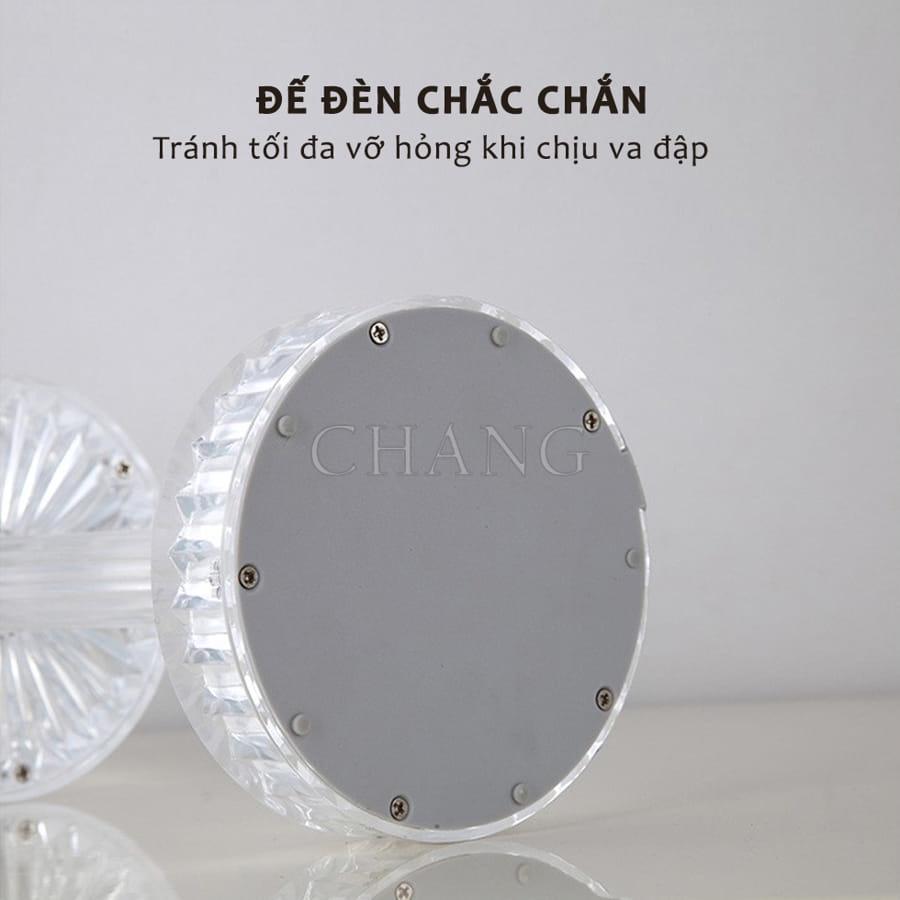 Đèn Bàn Kim Cương Đèn Ngủ Pha Lê Để Bàn Hiệu Ứng 3D Cảm Biến Tích Điện Phong Cách Châu Âu