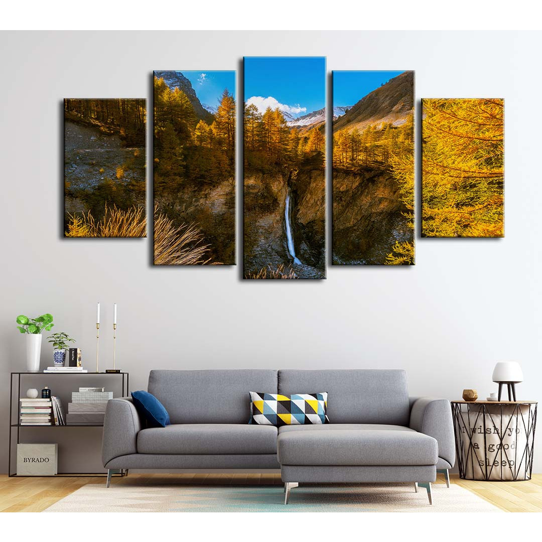 Bộ 5 tranh canvas treo tường phong cảnh dãy núi Alps Pháp - B5T007