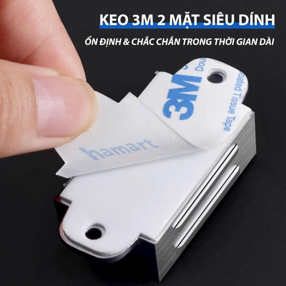 Nam Châm Cửa Ra Vào Keo Dán 3M Bản Lớn Chốt Chặn Giữ Cố Định Ngăn Kéo Tủ Quần Áo Hút Siêu Mạnh