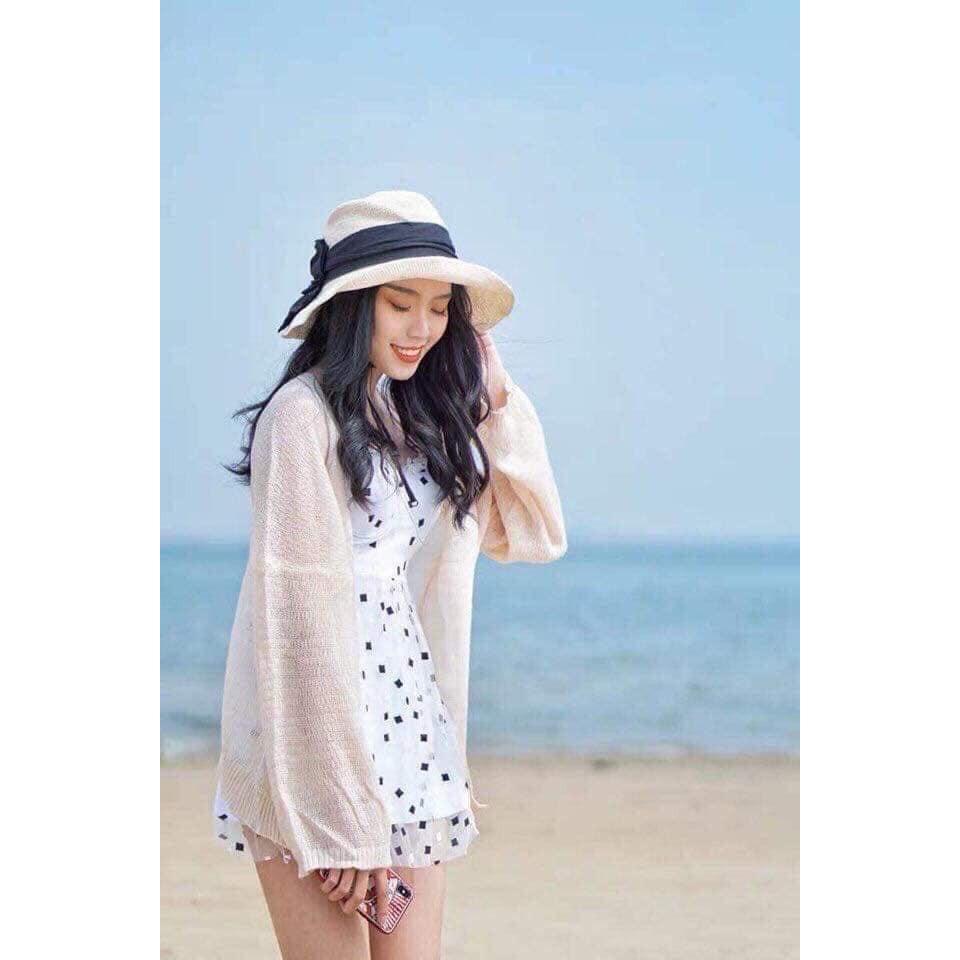 Áo khoác cardigan lưới mỏng đi biển cực xinh