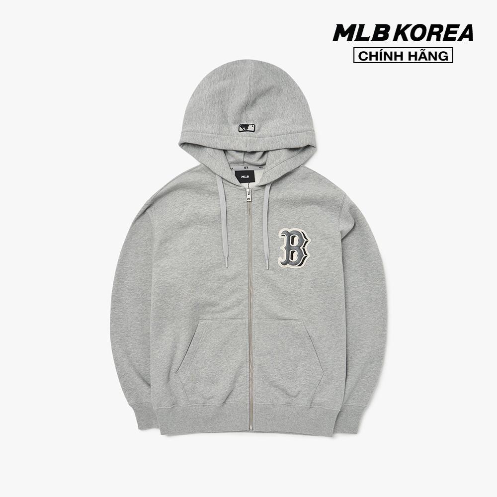 MLB - Áo hoodie tay dài phối mũ Basic Mego Logo Hood Zip Up 3ATRB0224