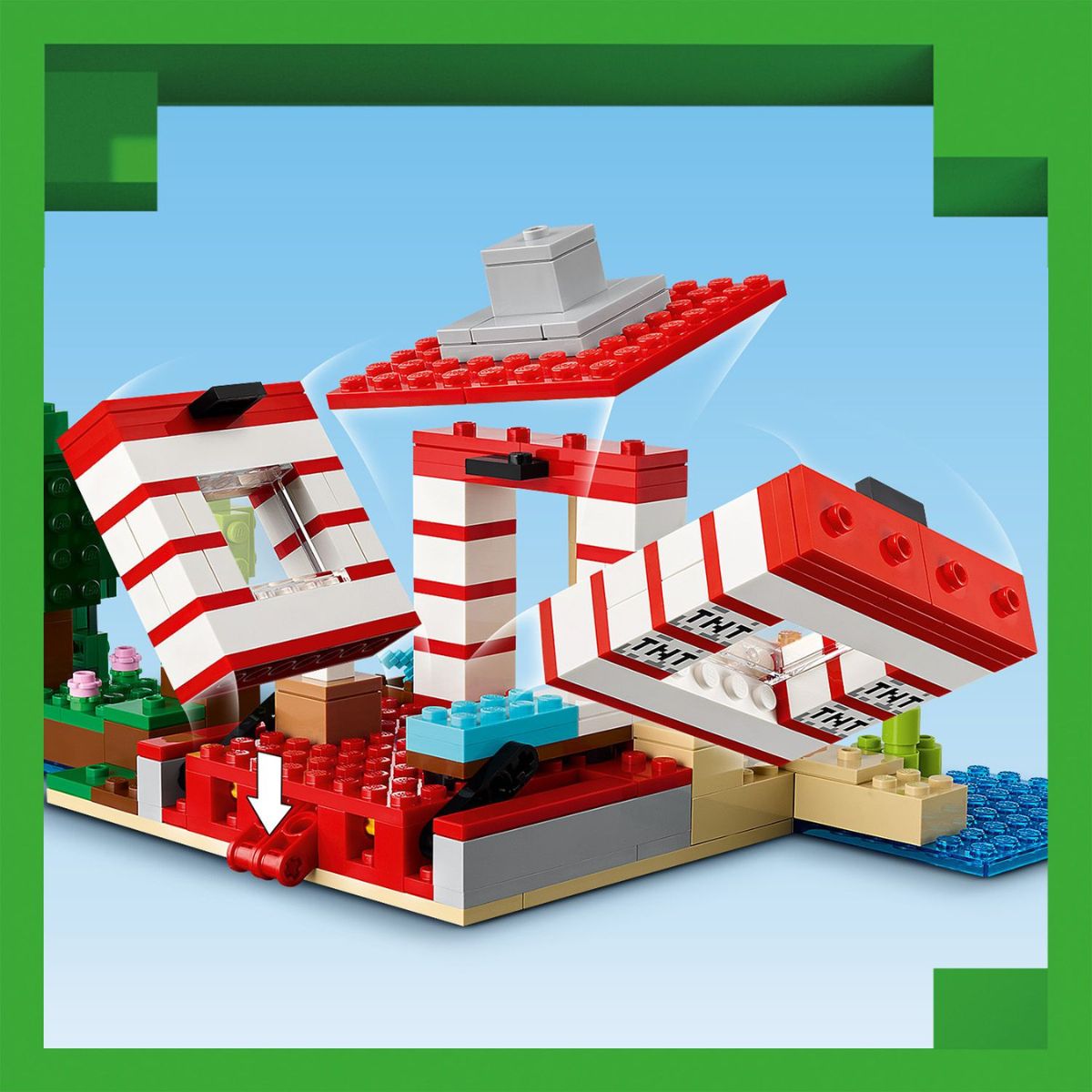 LEGO MINECRAFT 21275 Đồ Chơi Lắp Ráp Đài TNT Trong Rừng (287 chi tiết)